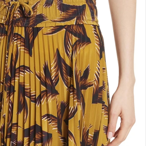 A.LC. Midi Pleated Skirt, Size 10 Yellow - Picture 3 of 3